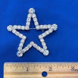 Silver Star Crystal Brooch